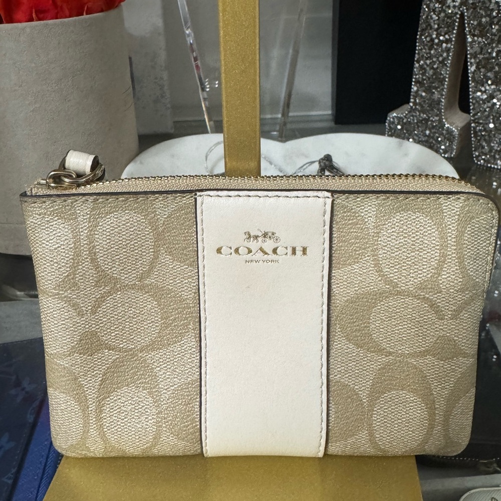 Coach Cream Wallet with Signature Monogram